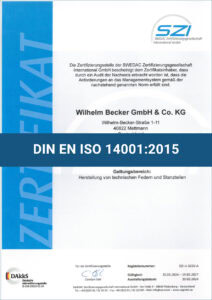DIN EN ISO 14001:2015 Zertifikat