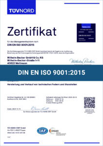 DIN EN ISO 9001:2015 Zertifikat